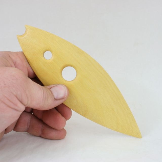 Yellow Heart Surfboard Pottery Tool, Wood Pottery Rib