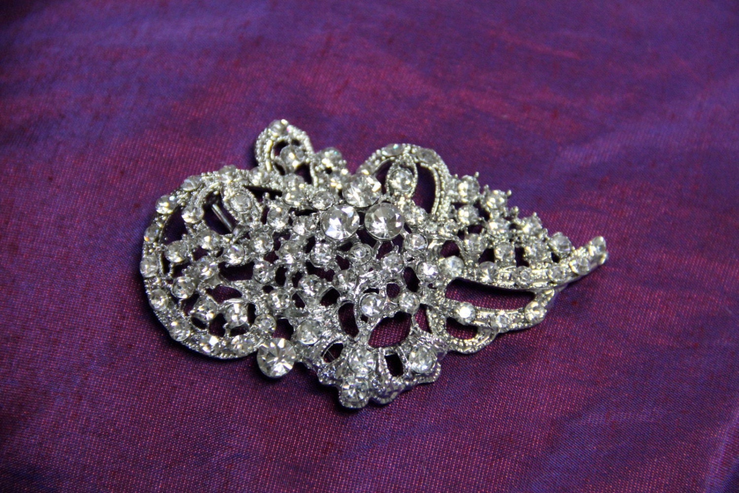 Brilliant Rhinestone Brooch Pin Wedding DIY Accessory Art Deco Style