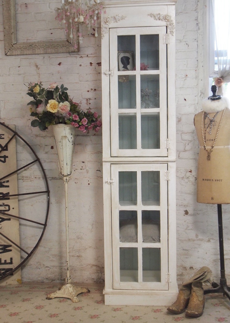 Painted Cottage Chic Shabby Handmade Farmhouse Cabinet CC35