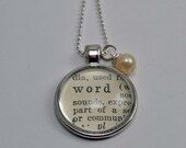 WORD of the YEAR Personalized Vintage Dictionary Word Necklace Pendant