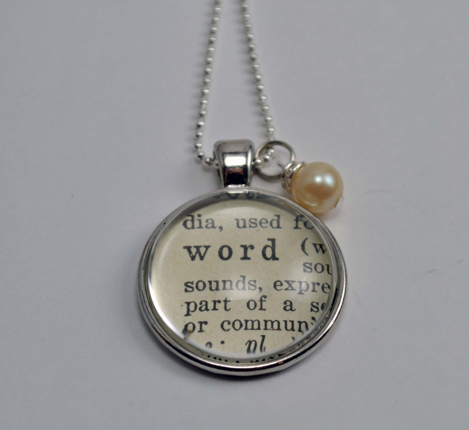 WORD of the YEAR Personalized Vintage Dictionary Word Necklace Pendant