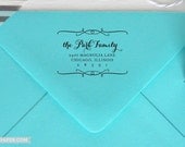 Self Inking Return Address Stamp - Custom Address Stamp with Faux Calligraphy