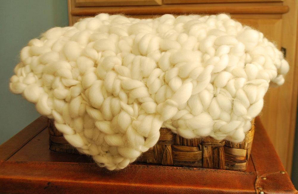 Newborn Basket Stuffer Layering Blanket - Handspun Merino - Prop