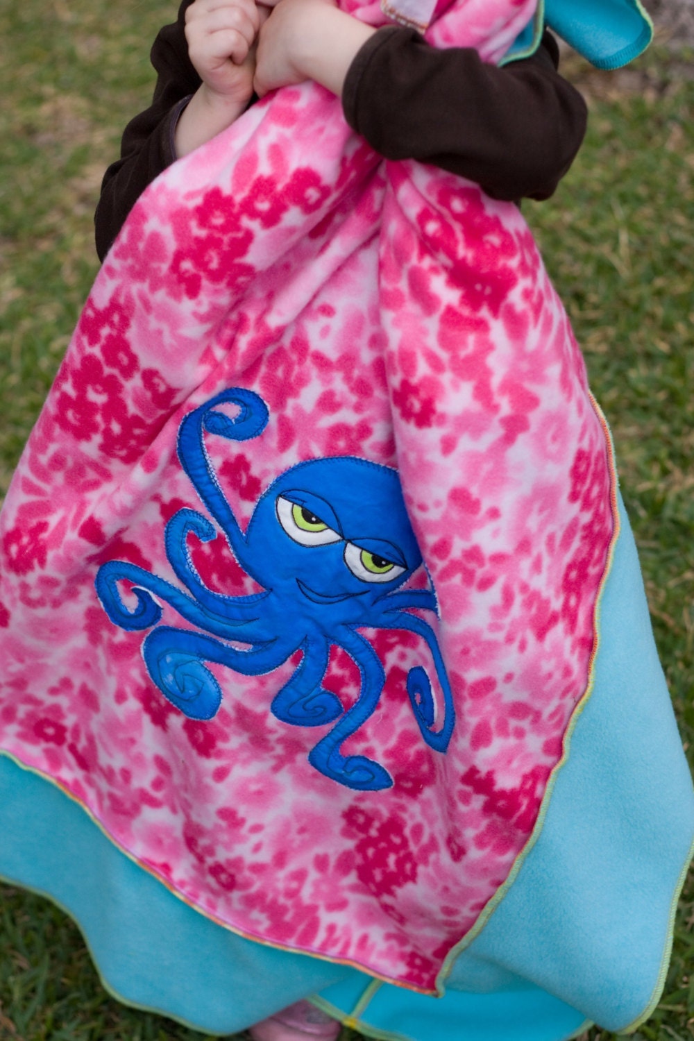 Little Octopus girl for Big and Little Birds Buy Love Give Love 2012 Campaign toms ocean sea creature blankie lovie superhero cape