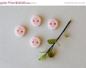 CLEARANCE SALE Pastel pink plastic handmade flower novelty buttons set of four