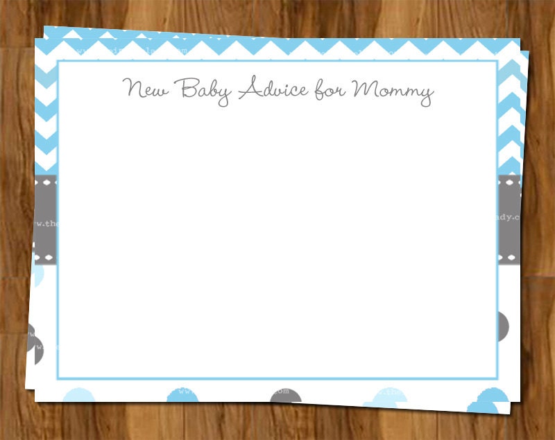 Advice and Well Wishes Cards, Baby Shower Words of Wisdom Cards, Pink, Purple, OR Blue, Set of 50 Printed Cards, FREE Shipping
