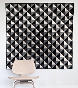 hand quilted lap quilt geometric quilt black and white quilt original design CUSTOM ONLY
