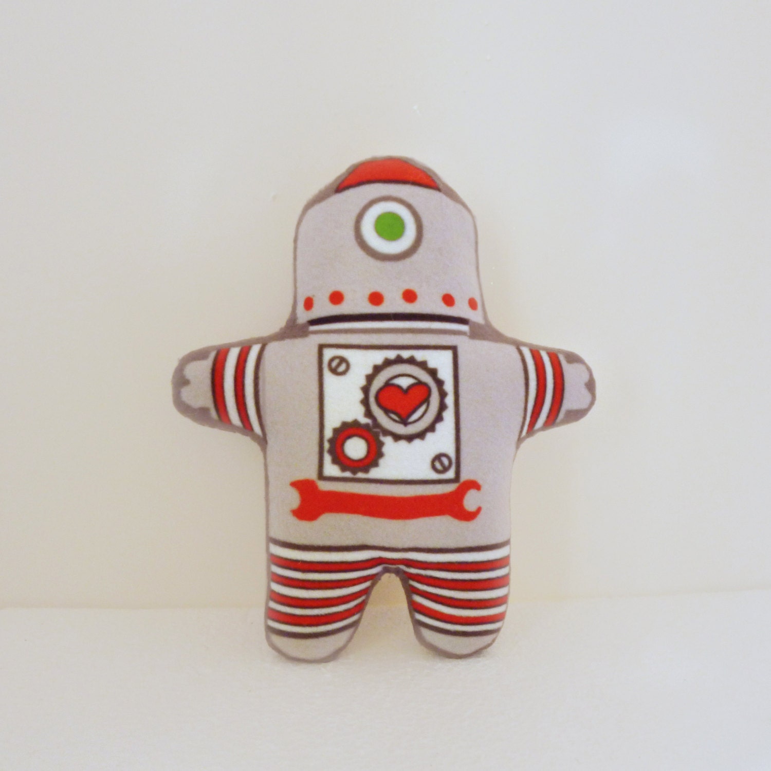Robot Doll Plush Stuffed Gray