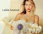 Bridal garters with sequin sparkle couture Wedding Garter Set