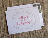 Will You Be My Bridesmaid: letterpress card