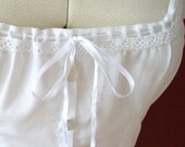 Late Victorian Corset Cover Camisole in Cotton Lawn or Regular Cotton with Antique Linen Buttons & Ribbon Lace