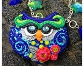 OWL Necklace "ONO", a Hawaiian owl
