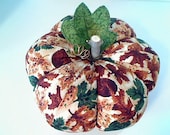 Autumn Pumpkin -- Size 10 --  Cotton Fabric Decoration -- Soft Sculpture -- N0.1