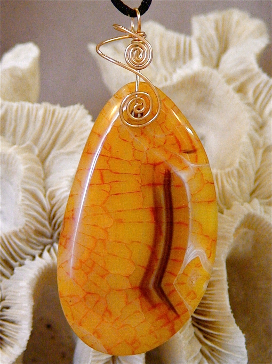 NEW - Simple Sensation - Fire Agate Bronze Pendant Necklace