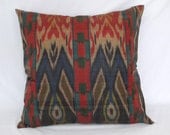 20 x 20 Silk cotton Uzbek handwoven Ikat Pillow case - BOTH SIDE IKAT