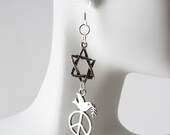 SALE Earrings Star of David Peace Dove Olive Branch