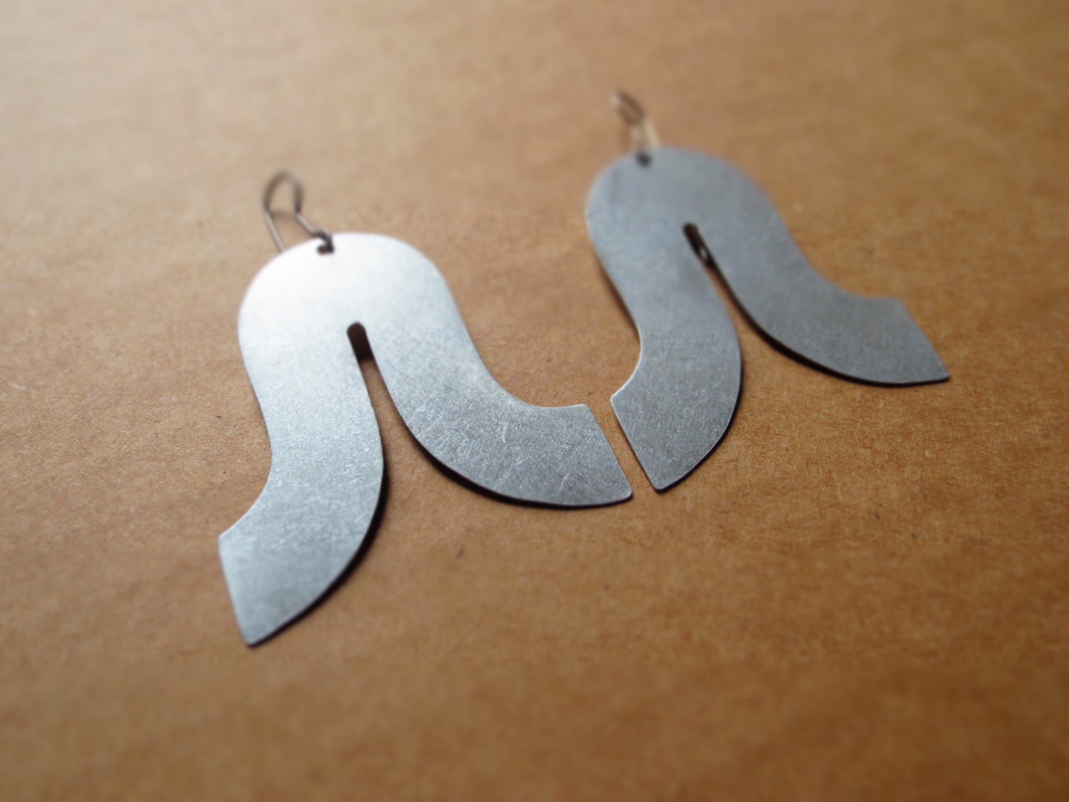 Silver Wave-form Earrings