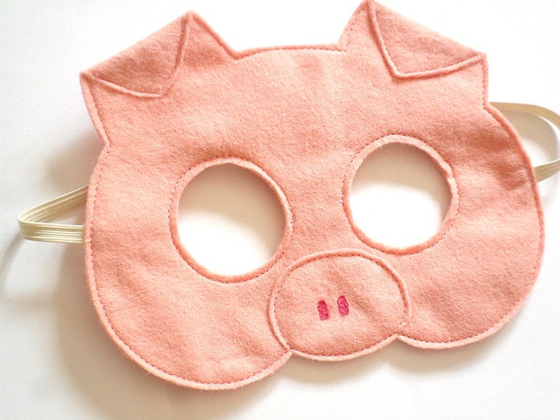 Pig Felt Children Mask, Kids Carnival Dress up Costume Accessory, Pretend Play Toy for Girls and Toddlers - BHBKidstyle