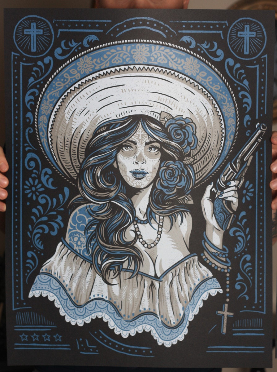 Las Bandidas - Silk Screen Art Print