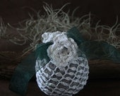 ON SALE Pomander Sachet Lavender Scented with Ombre Ribbon & White Flower RETIRES Midnight 6/2/2013