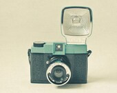 Sweet Diana - Camera photography, powder blue, black, retro home decor, gift for husband, teenage room decor 8x8 Print