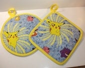 Pokemon Fabric Pot Holders / Hot Pads- Set of 2