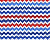 Ziggy Zig Zag Chevron TT Fabric Red White Blue July 4 Nautical Patriotic Colors quarter inch - AllegroFabrics