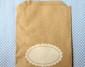 Favor Bags - Scallop Oval Kraft Paper Bags (20) - Midi Size - 7 x 5.5 inches Il_170x135