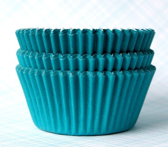 Teal Cupcake Liners / Cupcake Papers (50) Il_570xn