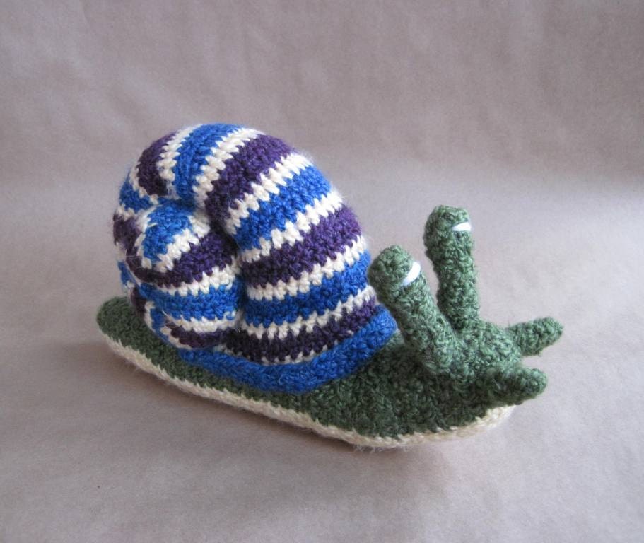 Crocheted Snail Stuffed Animal (Prototype Blowout Sale)
