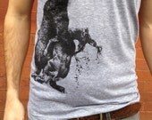 Bear vs. Deer Tee, Hand Drawn, Screen Printed, American Apparel
