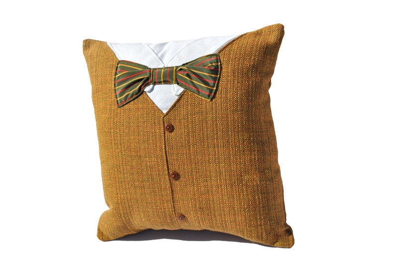 Men's Suit and Bow Tie Pillow