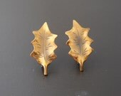 Vintage Stuart Nye Copper Earrings, Copper Leaf Earrings