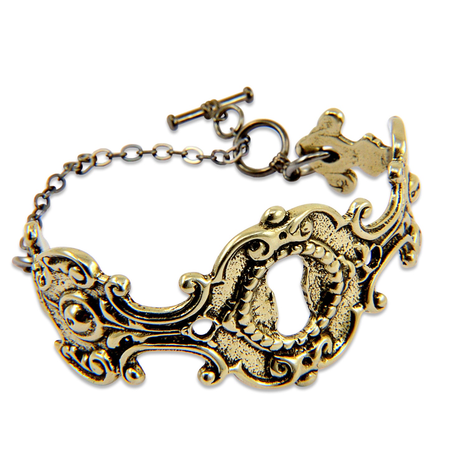 Keyhole Bracelet Silver Cuff -  Gwen Delicious Jewelry Design