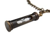 Brass Hour Glass Sand Timer Pendant Necklace -- Steam Punk - by Gwen DELICIOUS Jewelry Design