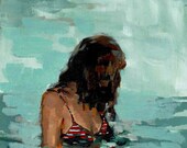 Summer Girl . extra large giclee art print poster of original painting