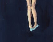 Long Legs . extra large giclee digital art print of acrylic painting