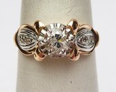 18k and Platinum 55pt Victorian Engagement Ring