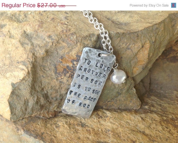 ON SALE To Love Another. Les Miserables Inspired Necklace.