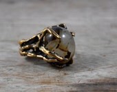 SAMPLE SALE - Reef ring in brass and Agate - One of a kind