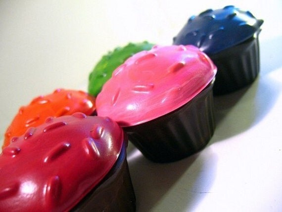 Recycled Crayons Large Cupcake Shaped - Total of 5 Cupcake Crayons Il_570xn