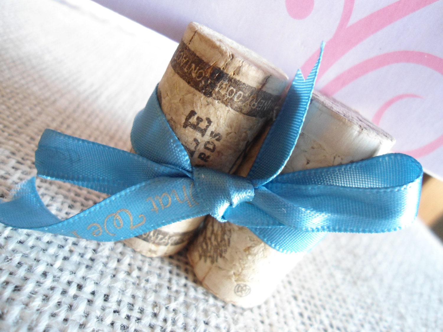 Wine Cork Wedding Place Card Holder Table Number Holder Photo Prop Weddings Events Parties- Set of Four