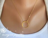 Single Circle Eternity Necklace in Gold - Measures 3/4" in diameter - Eternity Necklace - Perfect Gift - morganprather