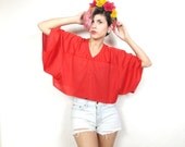 20% OFF VACATION SALE 90s Red Cheer Team Sports Jersey Crop Top (M/L)