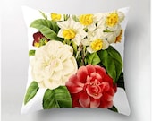 Decorative Throw Pillow 20x20 Floral Spray - Pierre-Joseph Redouté vintage art