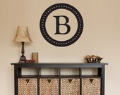 Personalized Initial Circle Wall Decal - Last Name Initial Decal - Large