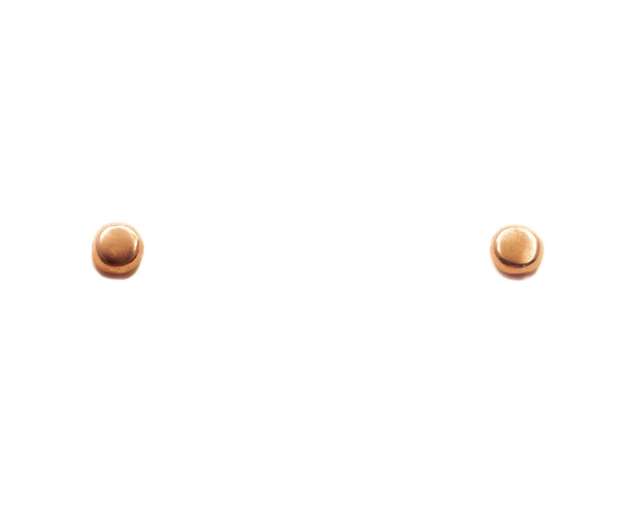 Flat Circle 14K Rose Gold Dot Studs