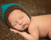 Chocolate Peacock Pixie Bonnet - Newborn Photography Prop