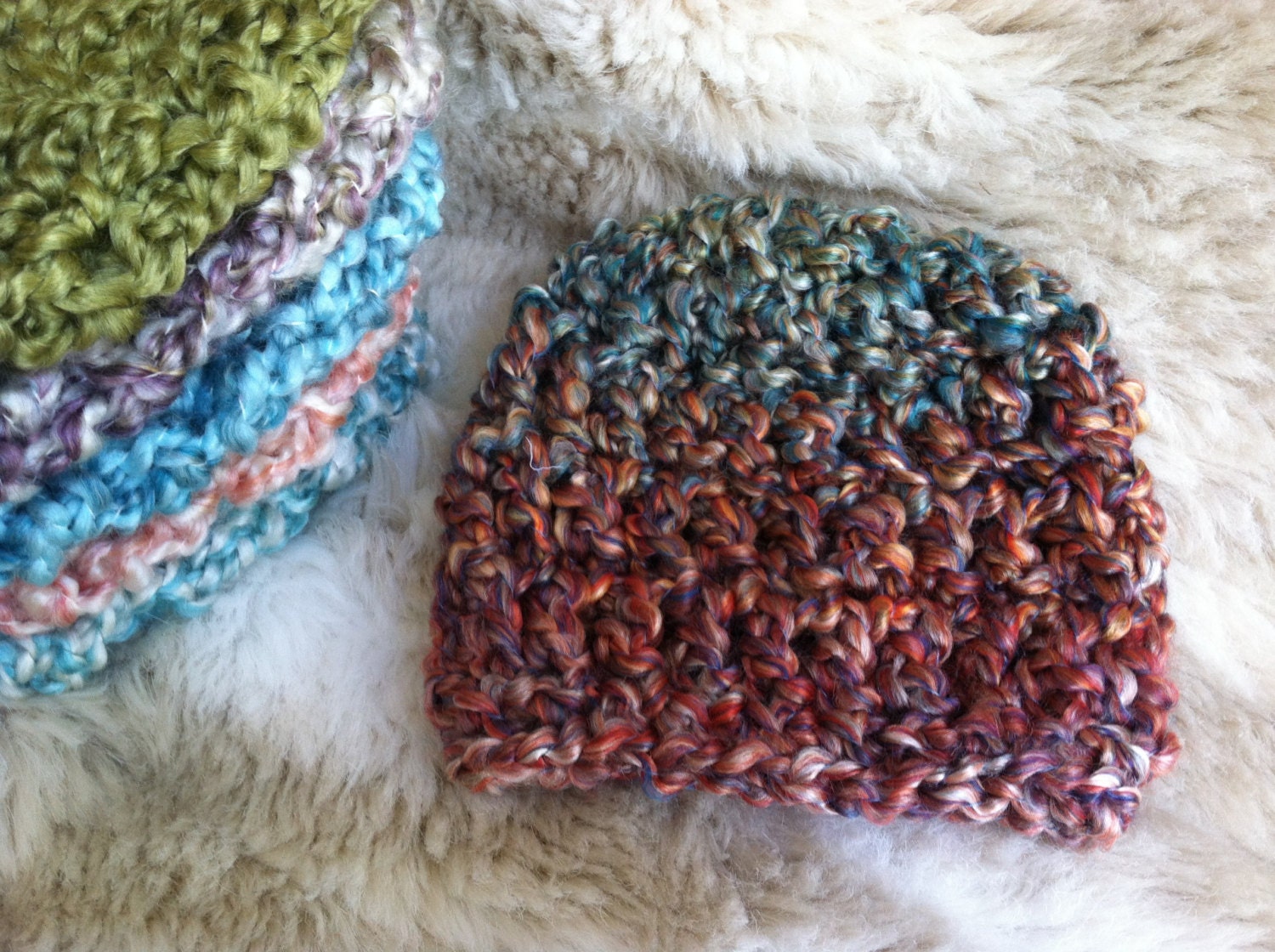 One of a Kind Painted Desert Chunky Coming Home Beanie READY TO SHIP