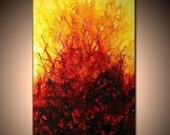 Original Modern Abstract Painting Contemporary Red, Yellow Fine Art by Henry Parsinia large 36x24